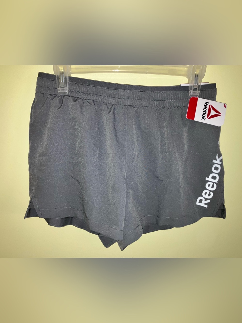 Reebok running shorts NEW with tag sz S small with liner and logo gray black